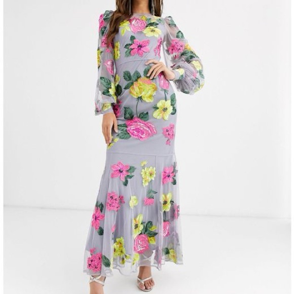 ASOS EMBROIDERED FLORAL DRESS - NEW - Picture 1 of 2